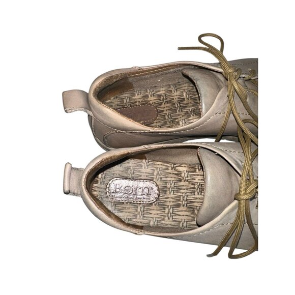 Born Kester Lace Up Oxfords Womens 8 Light Gray Leather Comfort - Picture 9 of 10